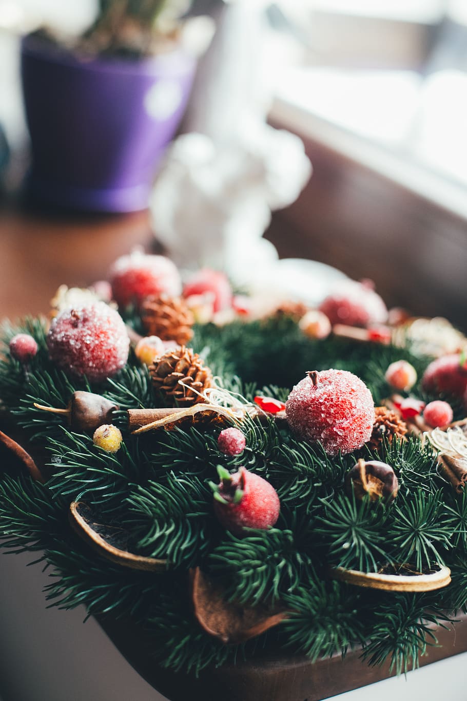 green wreath, food and drink, healthy eating, fruit, indoors HD wallpaper