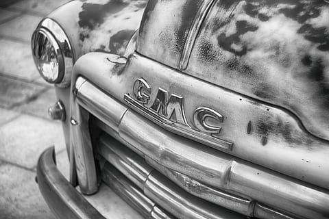 gray GMC car, automobile, transportation, vehicle, tire, bumper HD wallpaper