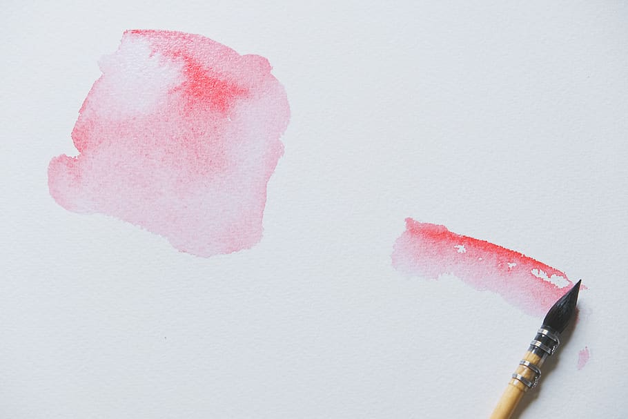 Beige and Black Paint Brush on Surface, art, canvas, close-up HD wallpaper