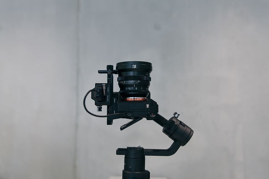 black camera stablizer with camera close-up photography, electronics HD wallpaper
