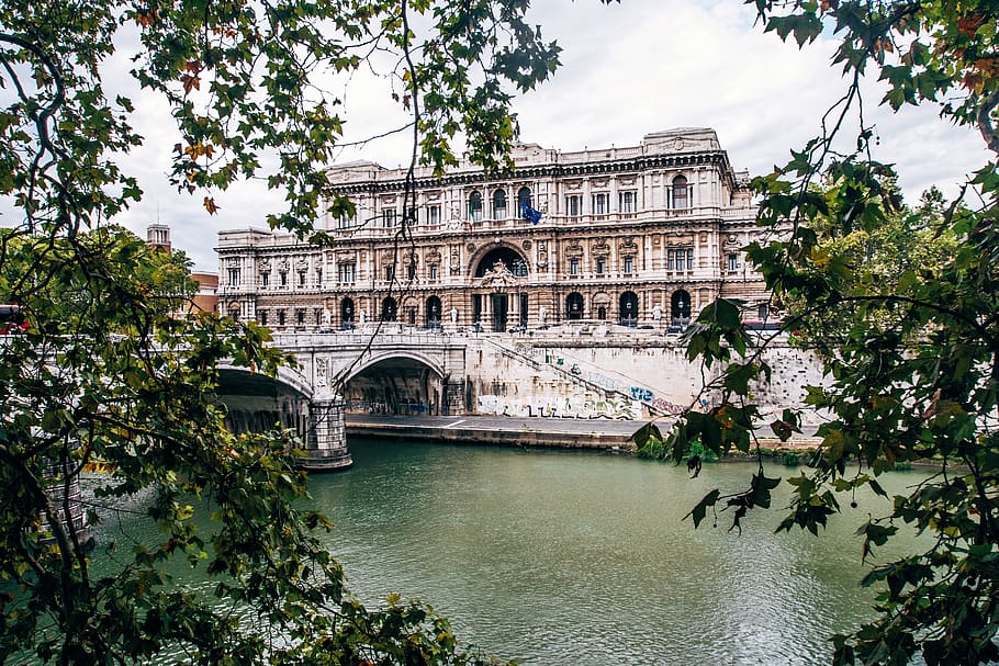 italy, rome, built structure, architecture, tree, water, building exterior HD wallpaper