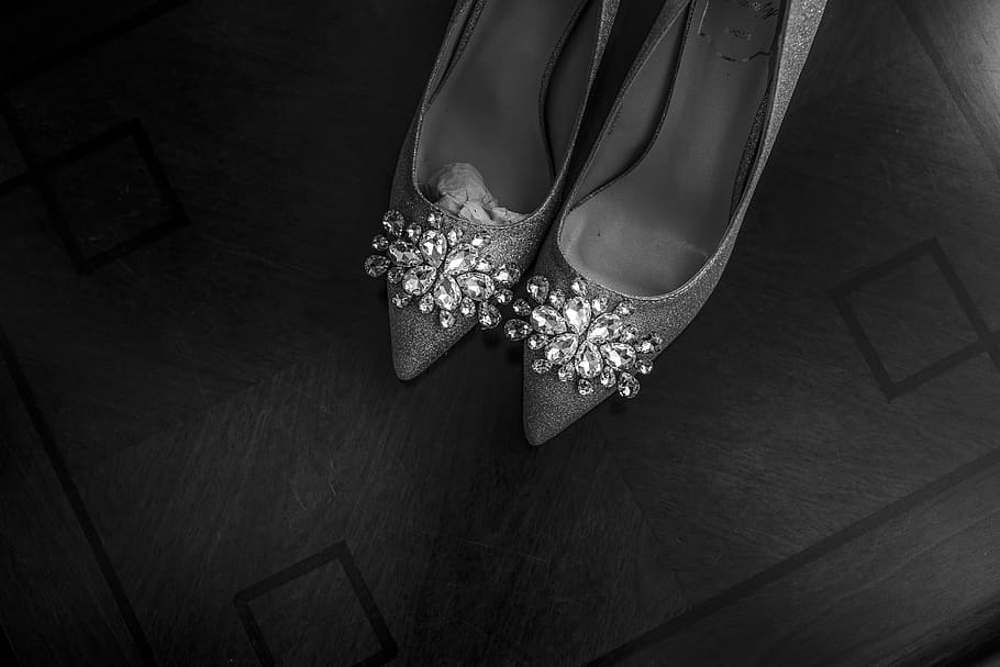 silver pointed-toe pumps, one person, fashion, human body part HD wallpaper