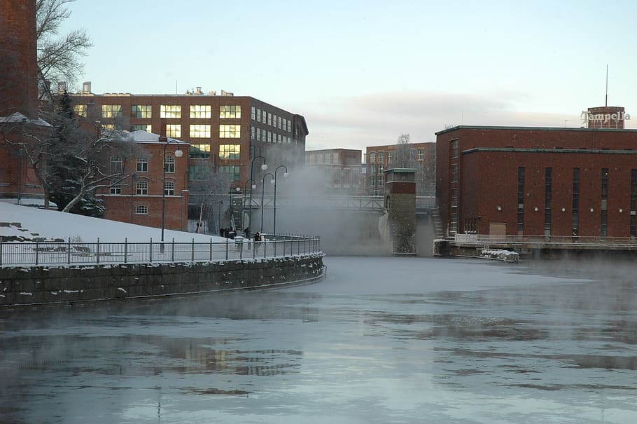 tampere, city, winter, building exterior, architecture, built structure, HD wallpaper