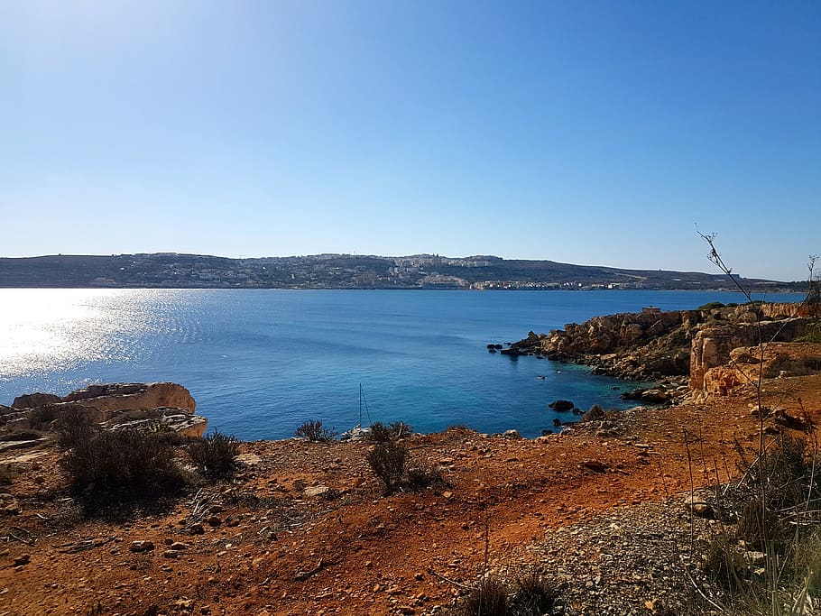 malta, mellieha, l-aħrax, mediterranean, sea, island, soil, HD wallpaper