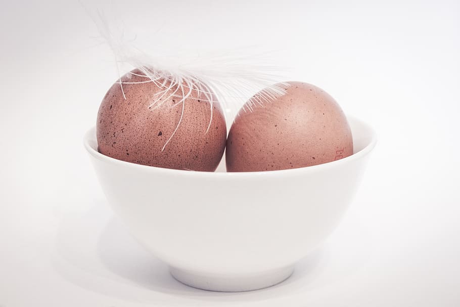 egg, brown egg, feather, easter, eggshell, food, nutrition HD wallpaper