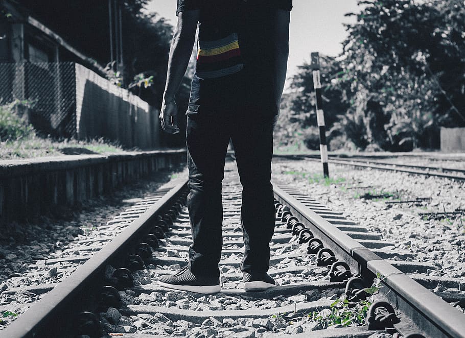 singapore, one person, railroad track, rail transportation HD wallpaper
