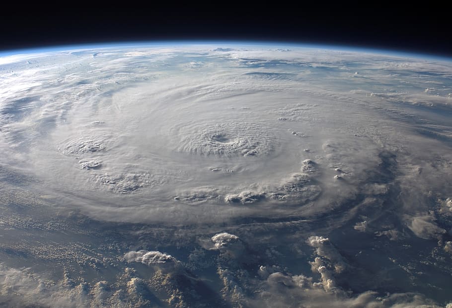 Earth Planet, aerial view, atmosphere, clouds, cold front, hurricane HD wallpaper