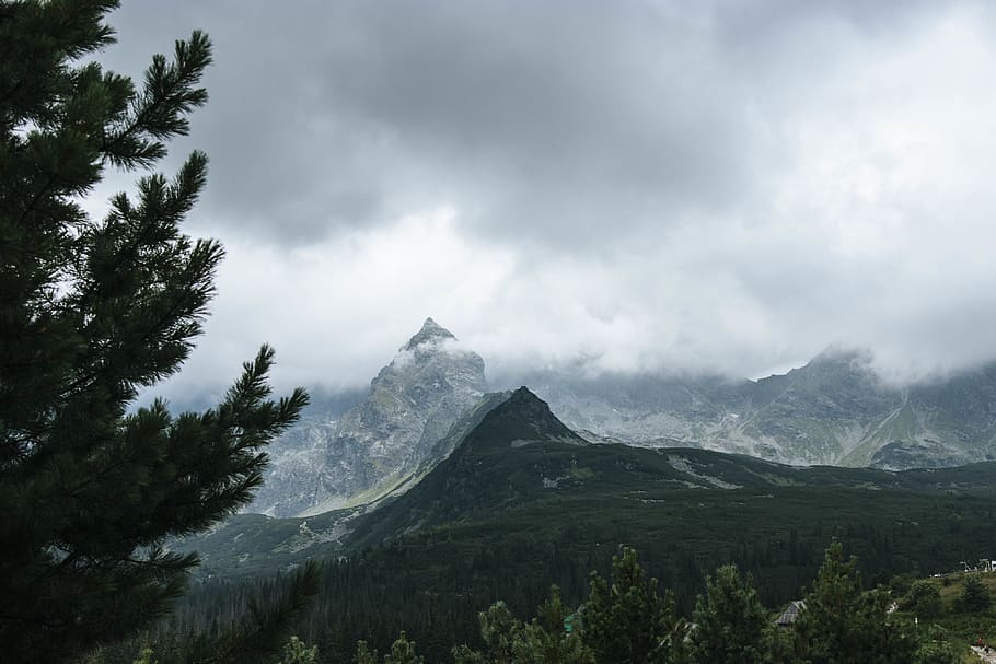 Mountain Scenery, clouds, cloudy, daylight, environment, foggy HD wallpaper