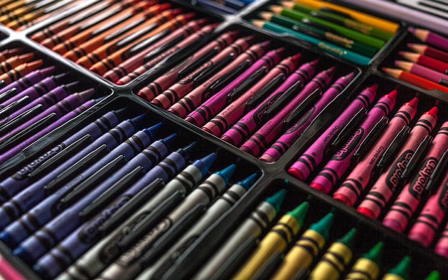 colors, crayon, art, variation, multi colored, choice, full frame HD wallpaper