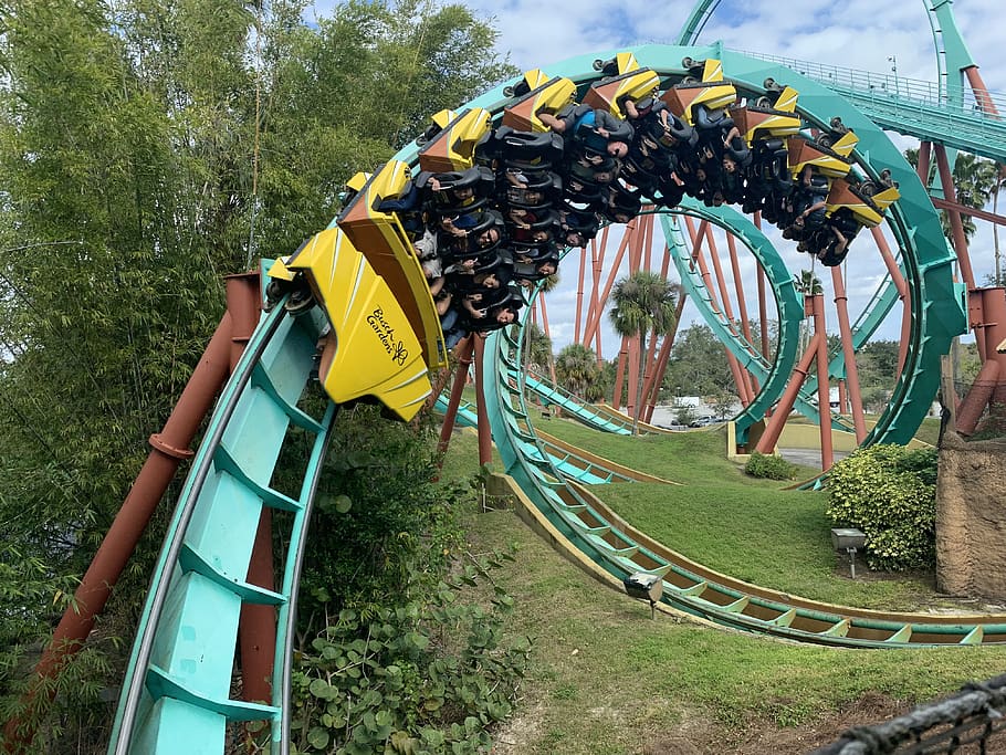 blue roller coaster, amusement park, tampa, unnamed road, united states HD wallpaper