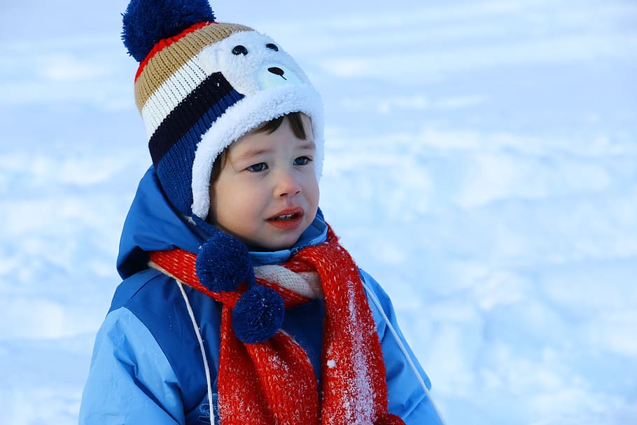 Boy Wearing Knitted Cap, adorable, child, cold, cute, frost, fun HD wallpaper