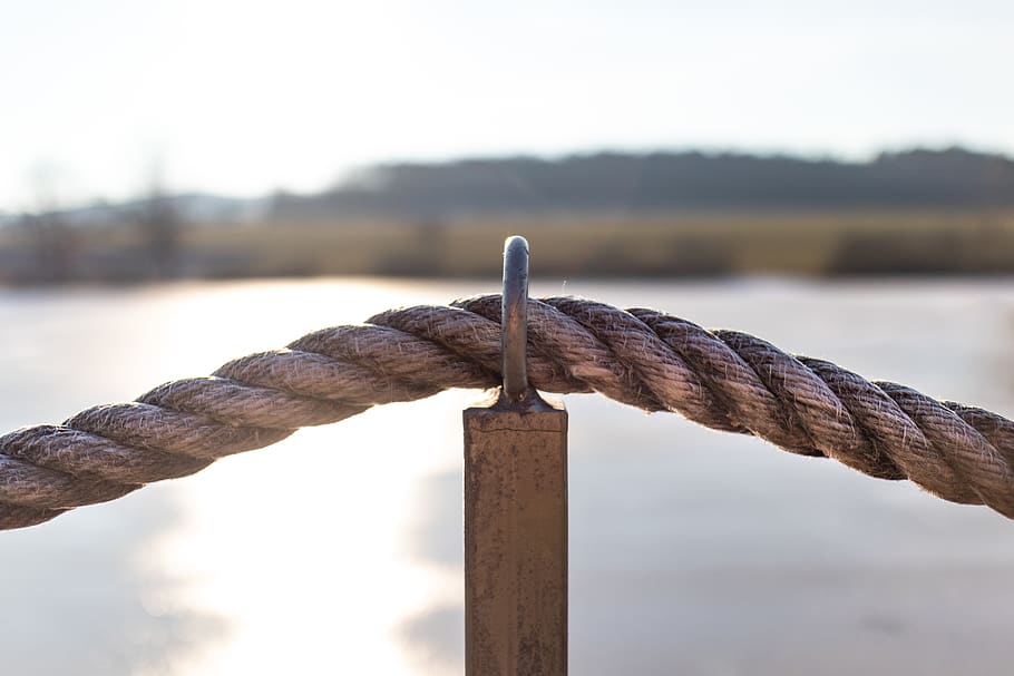 rope, rust, knot, lock, railing, steel, whistle, chain, architecture HD wallpaper