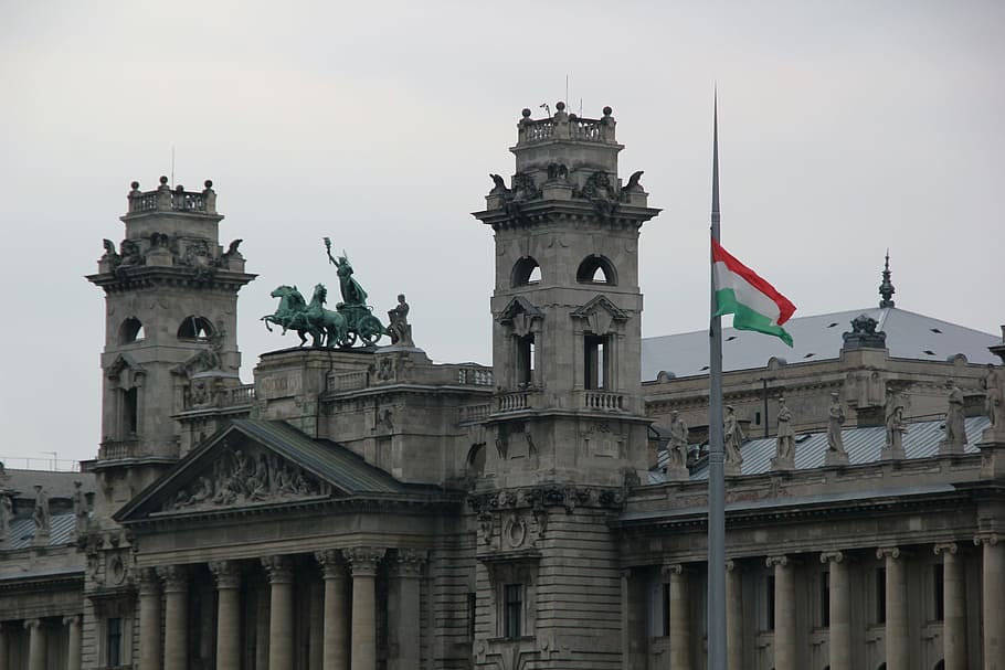 cityscape, Budapest, architecture, building exterior, flag HD wallpaper
