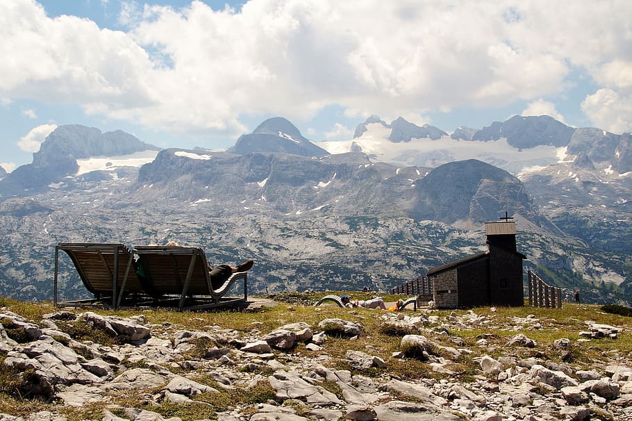 alps, top, dachstein, glacier, view, panorama, alpine, recreation HD wallpaper