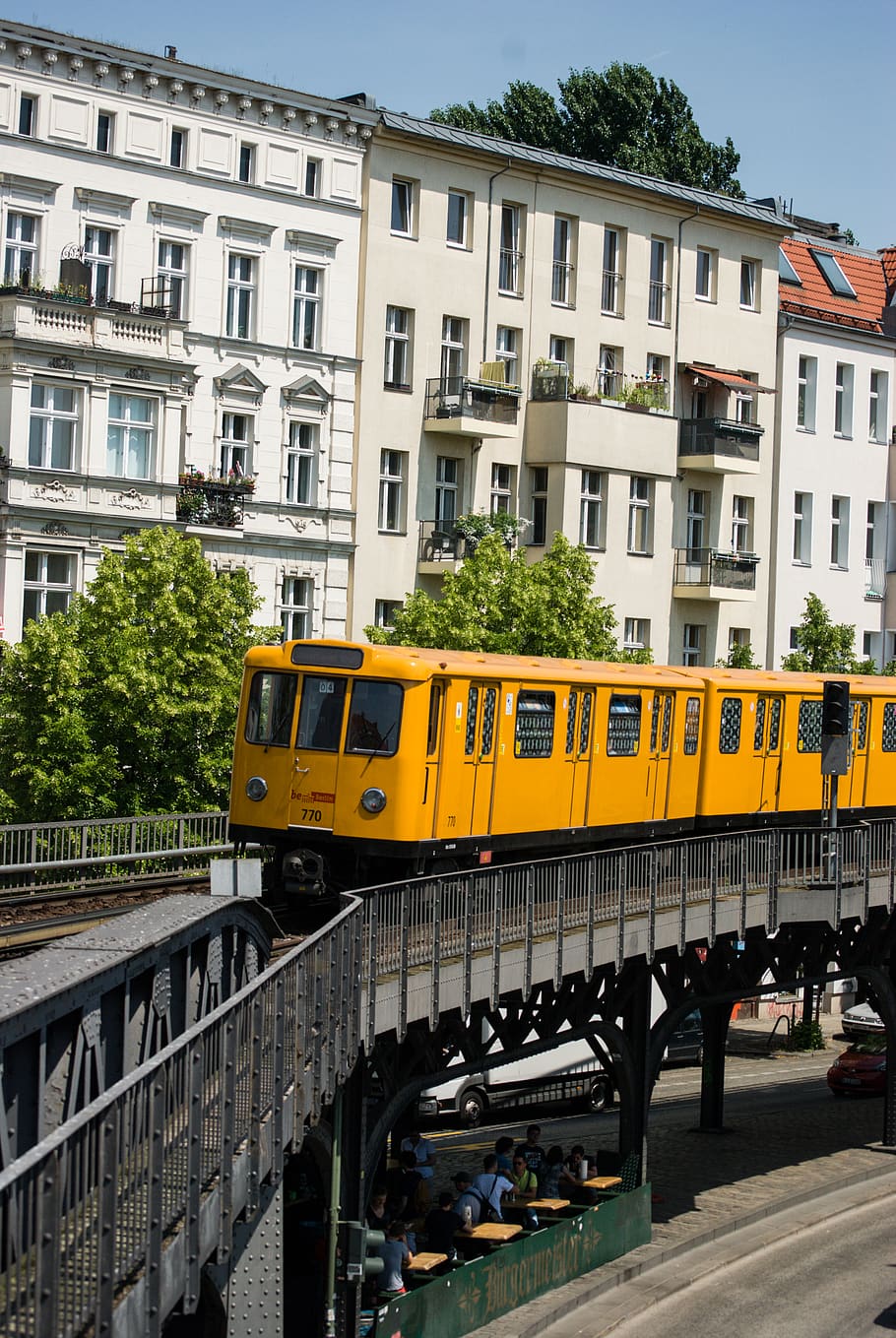 berlin, train, travel, bvg, summer, day, track, high, city