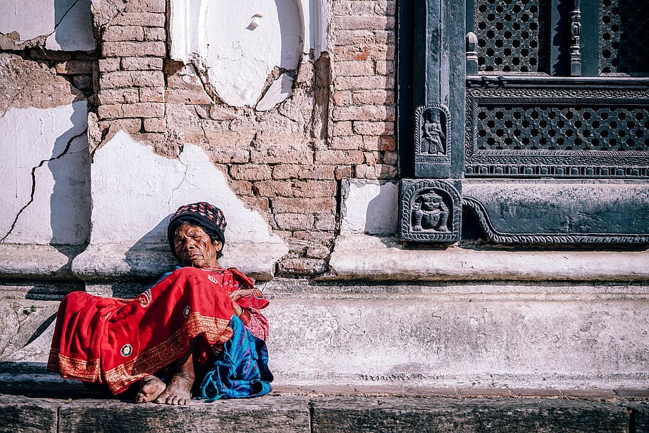 Elderly Woman Taking a Nap, one person, architecture, clothing HD wallpaper