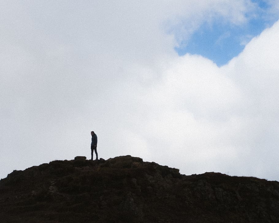 iceland, sky, standing, cloud - sky, real people, one person HD wallpaper
