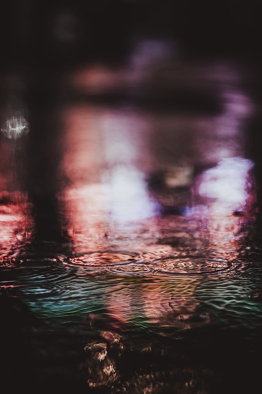 water, dark, night, ocean, sea, lights, river, lake, colords HD wallpaper