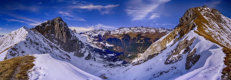 mountains, snow, winter, alpine, outdoors, scenic, cold temperature HD wallpaper