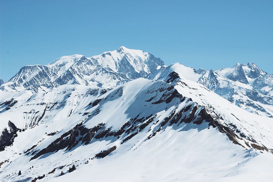 Snow capped mountains