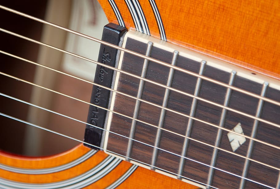 Close-up of Guitar, blur, bowed stringed instrument, chord, classic HD wallpaper