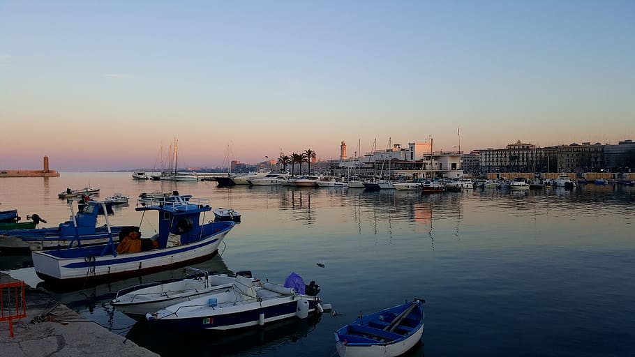 italy, bari, nautical vessel, transportation, water, mode of transportation, HD wallpaper