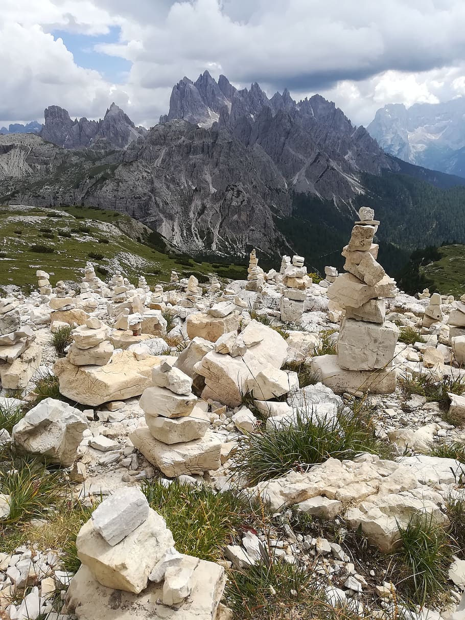 rubble, ground, slate, nature, hiking, dolomites, rocks, building rocks HD wallpaper