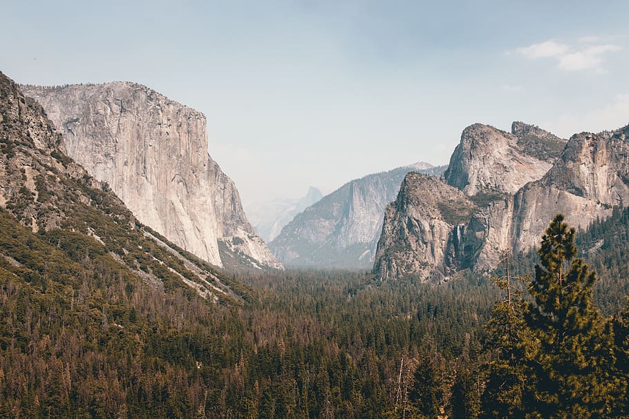 rocky mountain with trees view, scenics - nature, beauty in nature HD wallpaper
