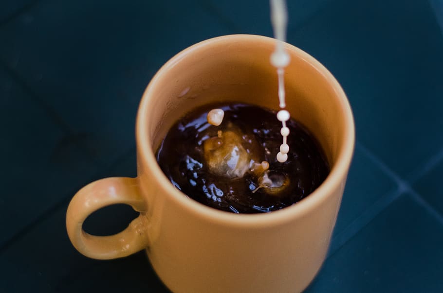 Black Liquid Filled Brown Ceramic Mug, caffeine, close-up, coffee HD wallpaper