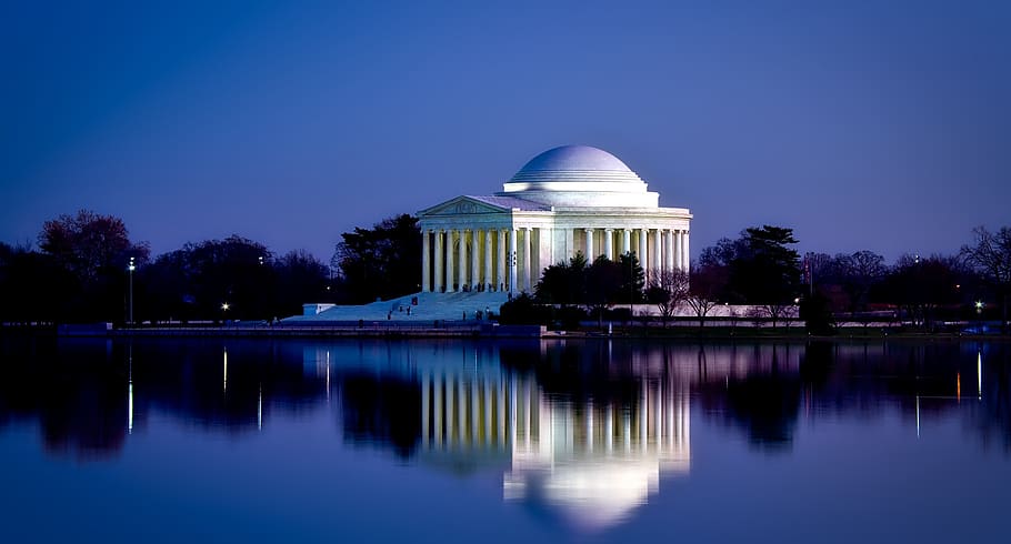 White House, architecture, beautiful, building, dome, evening HD wallpaper