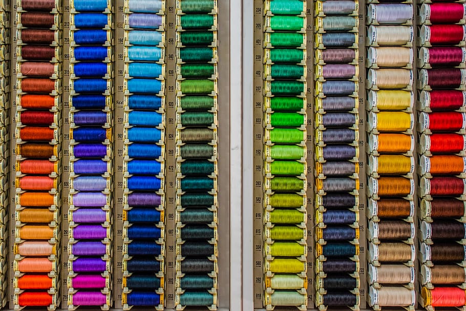 assorted-color thread lot, electronics, stack, hardware, electronic chip HD wallpaper