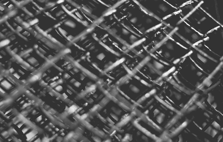 grey chain link fence, full frame, backgrounds, metal, no people HD wallpaper