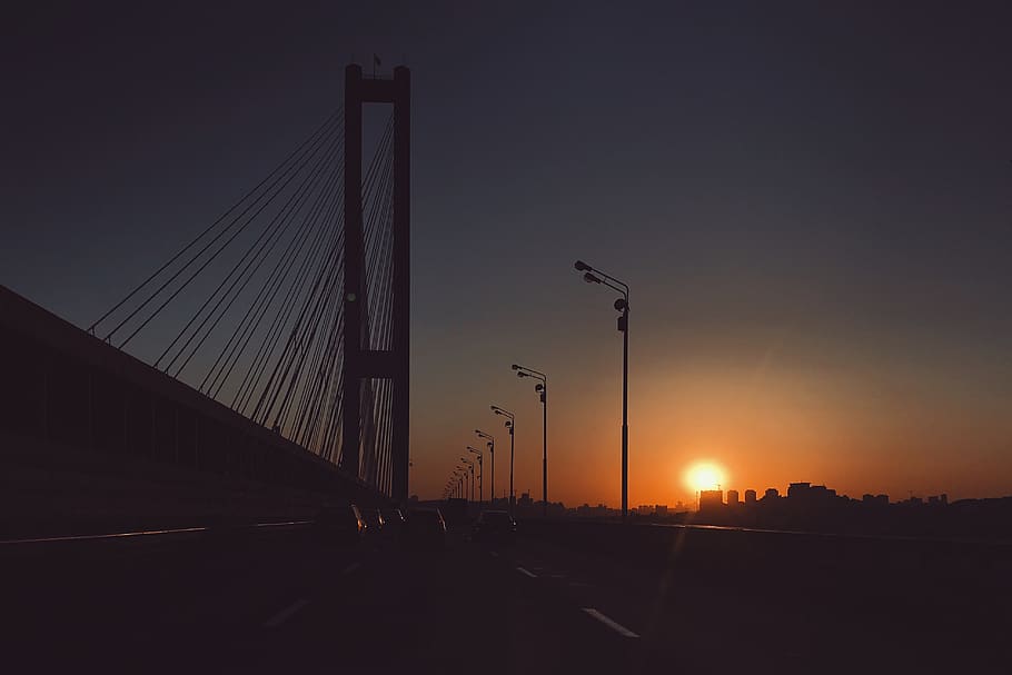 ukraine, kyiv, pivdennyi bridge, sky, architecture, built structure, HD wallpaper