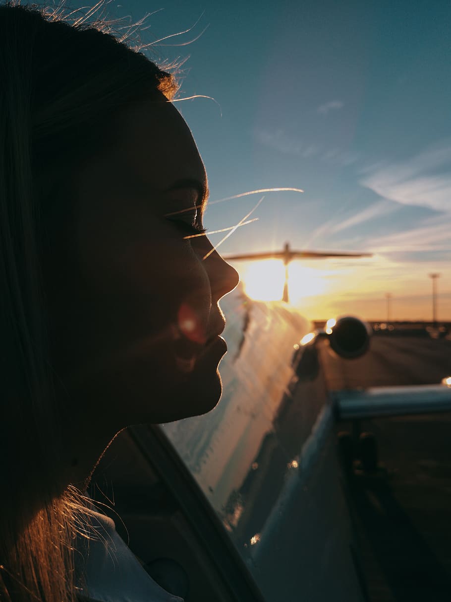 person, human, light, flare, sunlight, vehicle, aircraft, transportation HD wallpaper