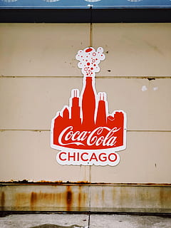 Coca-Cola wall decor, coke, beverage, drink, symbol, logo, trademark HD wallpaper