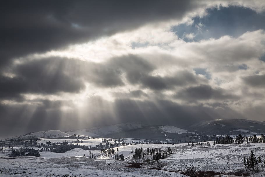 crepuscular rays, sunlight, nature, sunshine, clouds, shaft HD wallpaper