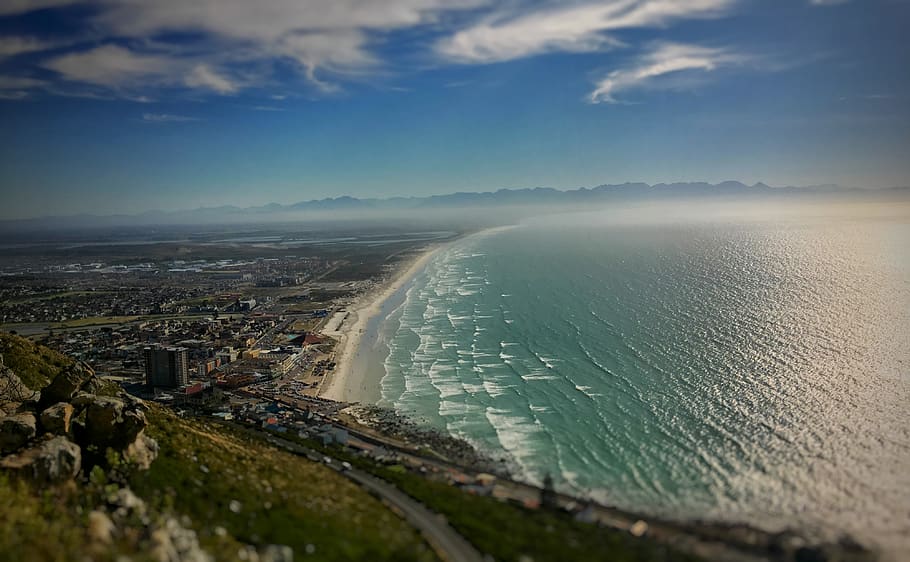 south africa, cape town, waves, hike, sea, mountain, muizenberg, HD wallpaper