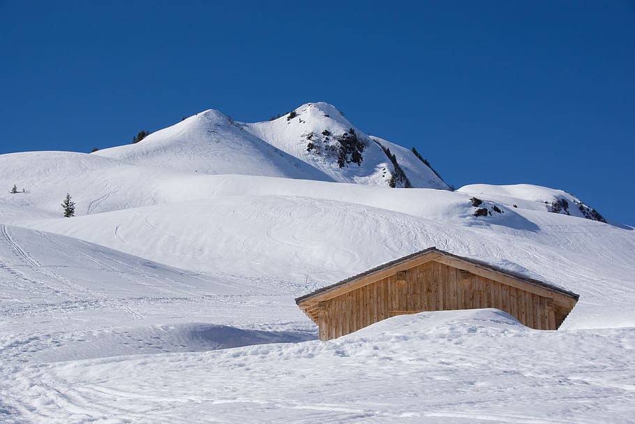 snow, skiing, winter, alpine, nature, landscape, mountains, HD wallpaper