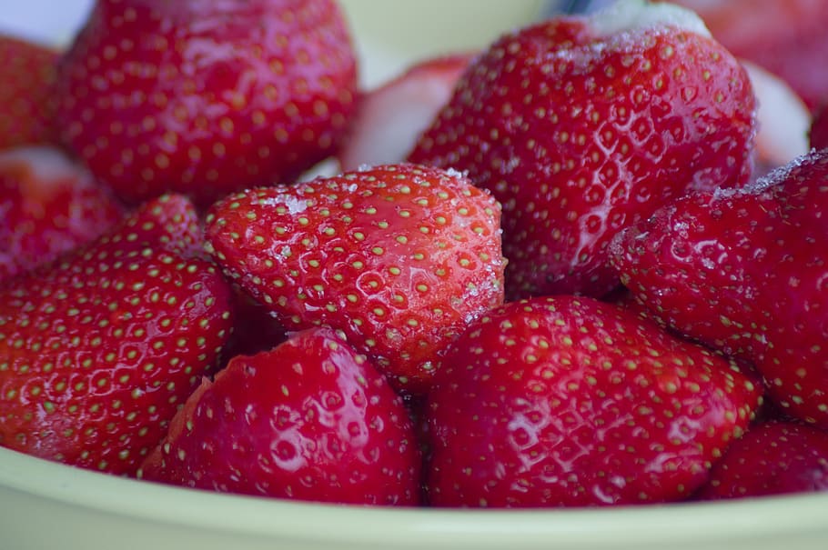 fruit, strawberries, sugar, dessert, healthy eating, food and drink HD wallpaper