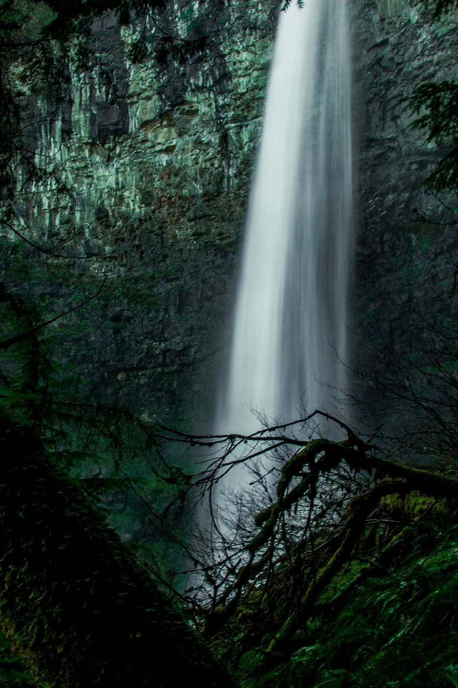 Waterfalls, cascade, daylight, environment, forest, long exposure HD wallpaper