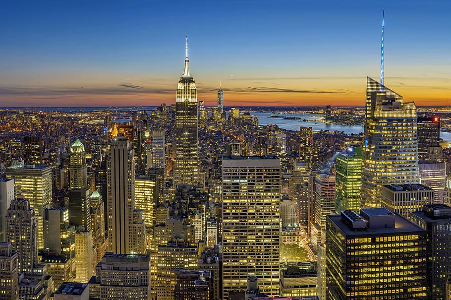 rooftop, skyscraper, skyline, view, architecture, building HD wallpaper