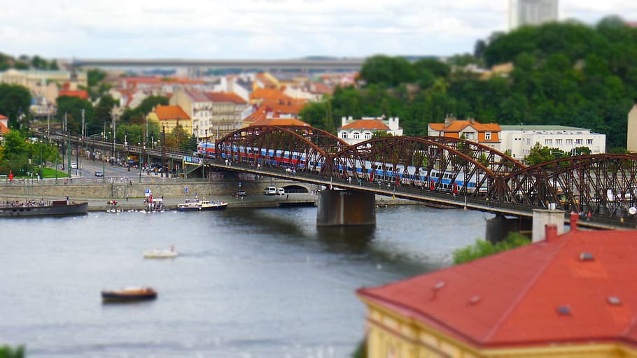 prague, czechia, bridge, train, architecture, built structure HD wallpaper