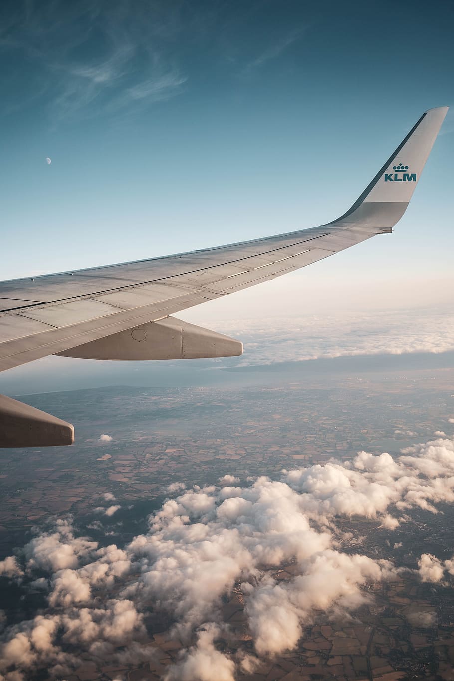 Flying Klm Airliner Above Clouds, aeroplane, air travel, aircraft