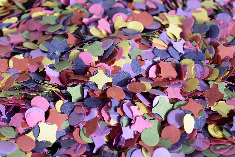 confetti, flakes, color, pattern, background, bright, colorful HD wallpaper