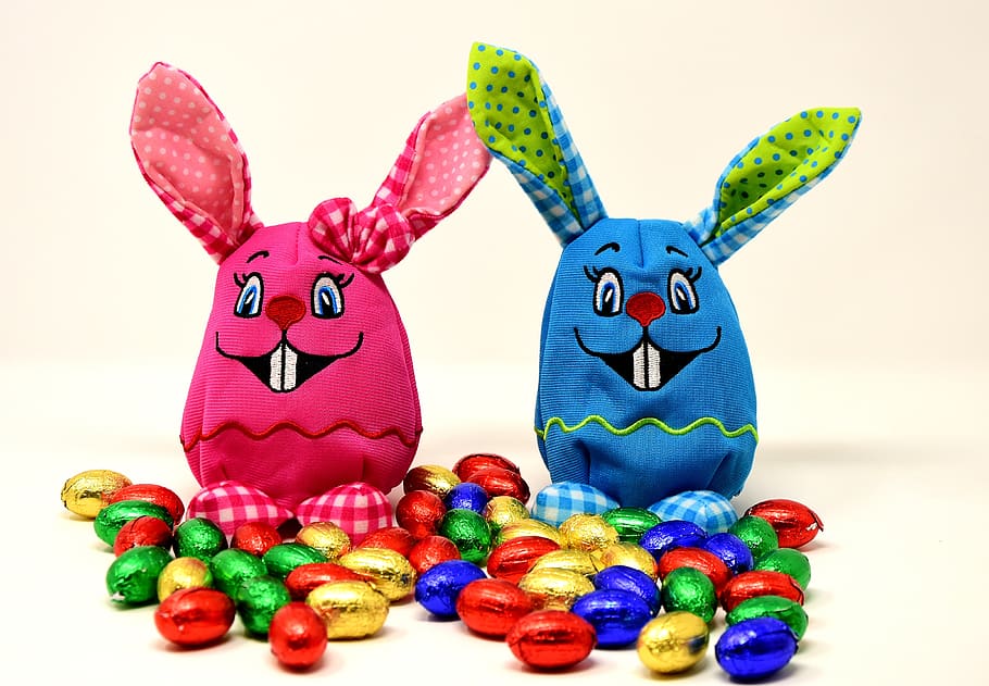 easter, easter bunny, colorful, hare, spring, easter decoration HD wallpaper