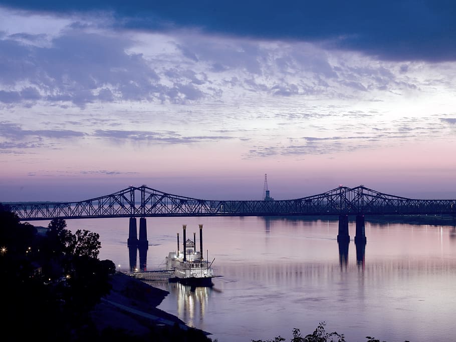 river, boat, ship, sea, water, bridge, sky, cloud - sky, architecture HD wallpaper