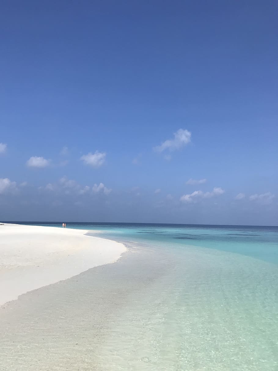 Ocean Under Blue Sky, beach, clouds, daytime, landscape, nature HD wallpaper