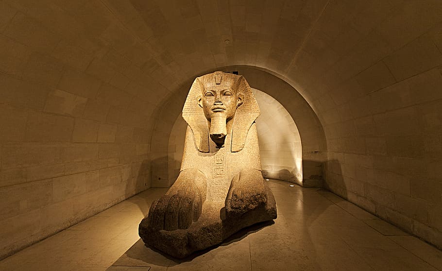 brown Pharaoh statue, architecture, history, the past, religion HD wallpaper