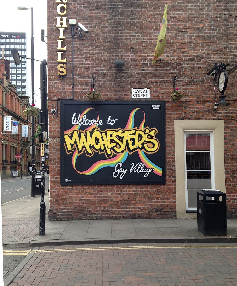 Mural in Manchester's famous Gay Village, canal street, lgbt