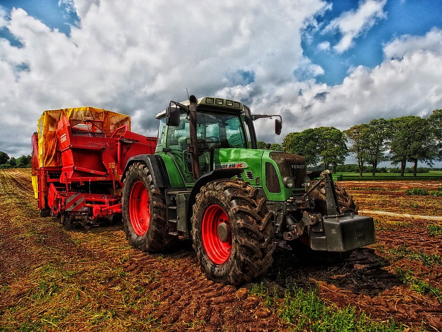 field, tractor, transport, machine, agriculture, transportation HD wallpaper